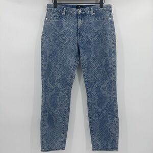 7 For All Mankind Jeans Women 29 Blue Skinny Snake Coated Stretch Western 90s